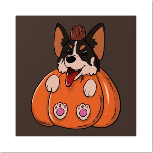 Corgi Pumpkin Posters and Art